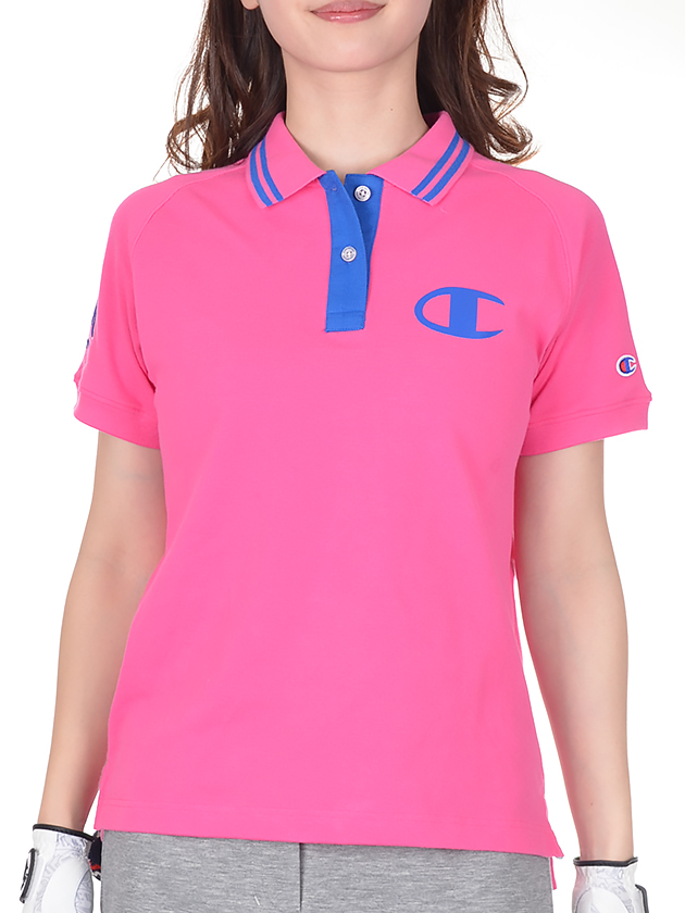 チャンピオンゴルフ　ロゴ刺繍半袖ポロシャツ　CW-PG306