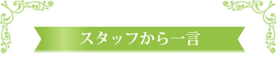 スタッフから一言