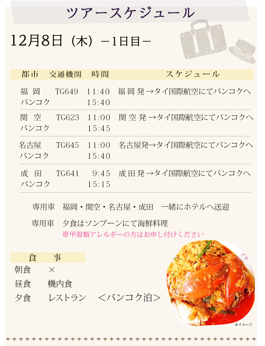 ツアースケジュール1日目