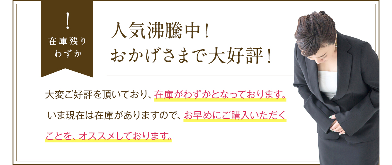 人気沸騰中！おかげさまで大好評！大変ご好評を頂いており、在庫がわずかとなっております。いま現在は在庫がありますので、お早めにご購入いただくことを、オススメしております。