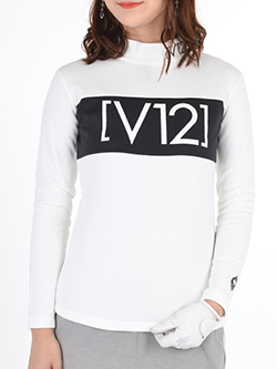 【ログインで70％OFF】ヴィトゥエルヴ　LOGO配色長袖モックネックカットソー　V122020-CT06