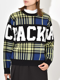 ジャックバニー　　チェッククルーネックニット　263-4270046
