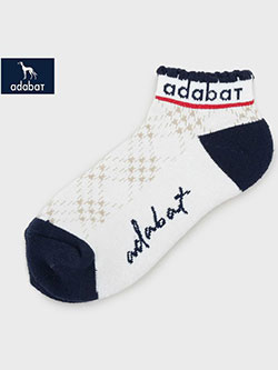 アダバット　25年秋冬新作　アンクルロゴベリーショートソックス　C86-01325