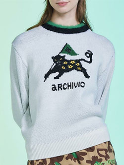 アルチビオ　25年秋冬新作　黒ヒョウジャガードニット　A518020