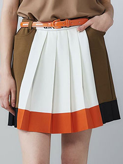 アルチビオ　25年秋冬新作　配色ニットプリーツスカート　A516804