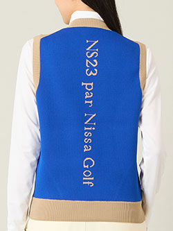 ニッサゴルフ　配色ニットベスト　23135551