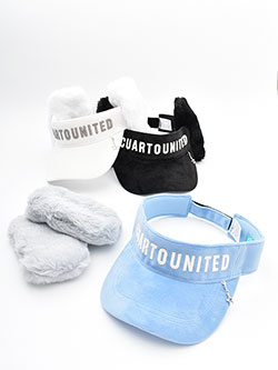 クアルトユナイテッド　25年秋冬新作　チャーム付き耳当てサンバイザー　U8088