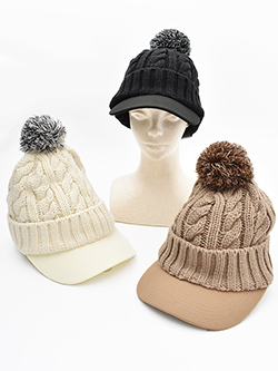 ニューエラ　25年秋冬新作　ポンポンニットバイザー 　14668992