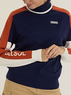 デルソルゴルフ　25年秋冬新作　ラインタートルニット　7897