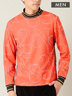 ニッサゴルフ　フロッキープリント長袖モックネック(メンズ)　23125503