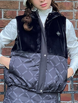 モナデルソル　25年秋冬新作　中綿ファーベスト　M0076