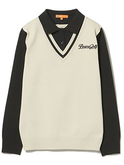 ビームスゴルフ　レイヤード風ニットポロシャツ　83-15-0117-647