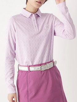 アダバット　26年春夏新作　3Dジャカード長袖ポロシャツ　119-15310