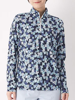 アダバット　26年春夏新作　UVクローバープリントハーフジッププルオーバー　119-15311