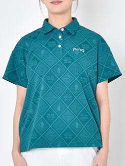 ピン　26年春夏新作　Mr.PINGジャカード半袖ポロシャツ　622-6160500
