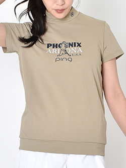 ピン　26年春夏新作　Mr.PINGプリント半袖ハイネックシャツ　622-6167400