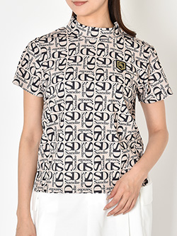 サンディ　26年春夏新作　モノグラムプリント半袖モックネック　261-111-05