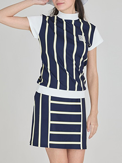 デルソルゴルフ　26年春夏新作　ポンチストライプ柄セットアップ　7936