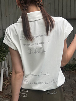 モナデルソル　26年春夏新作　立体ロゴプリント フレンチスリーブポロシャツ　M0079