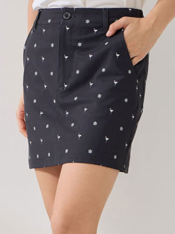 ジュン&ロペ　26年春夏新作　小紋総柄プリントAラインスカート　ERC46100