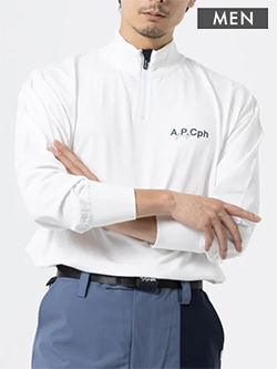 キャプテンズヘルムゴルフ　26年秋冬新作　A.P.Cph/GolfハーフジップGENTLEMAN長袖モック(メンズ)　CHG26-APCG-T03